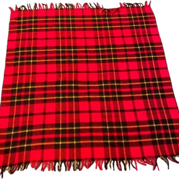Faribo Woolen Mill Co vintage Red and Black Plaid blanket - Picture 2 of 5